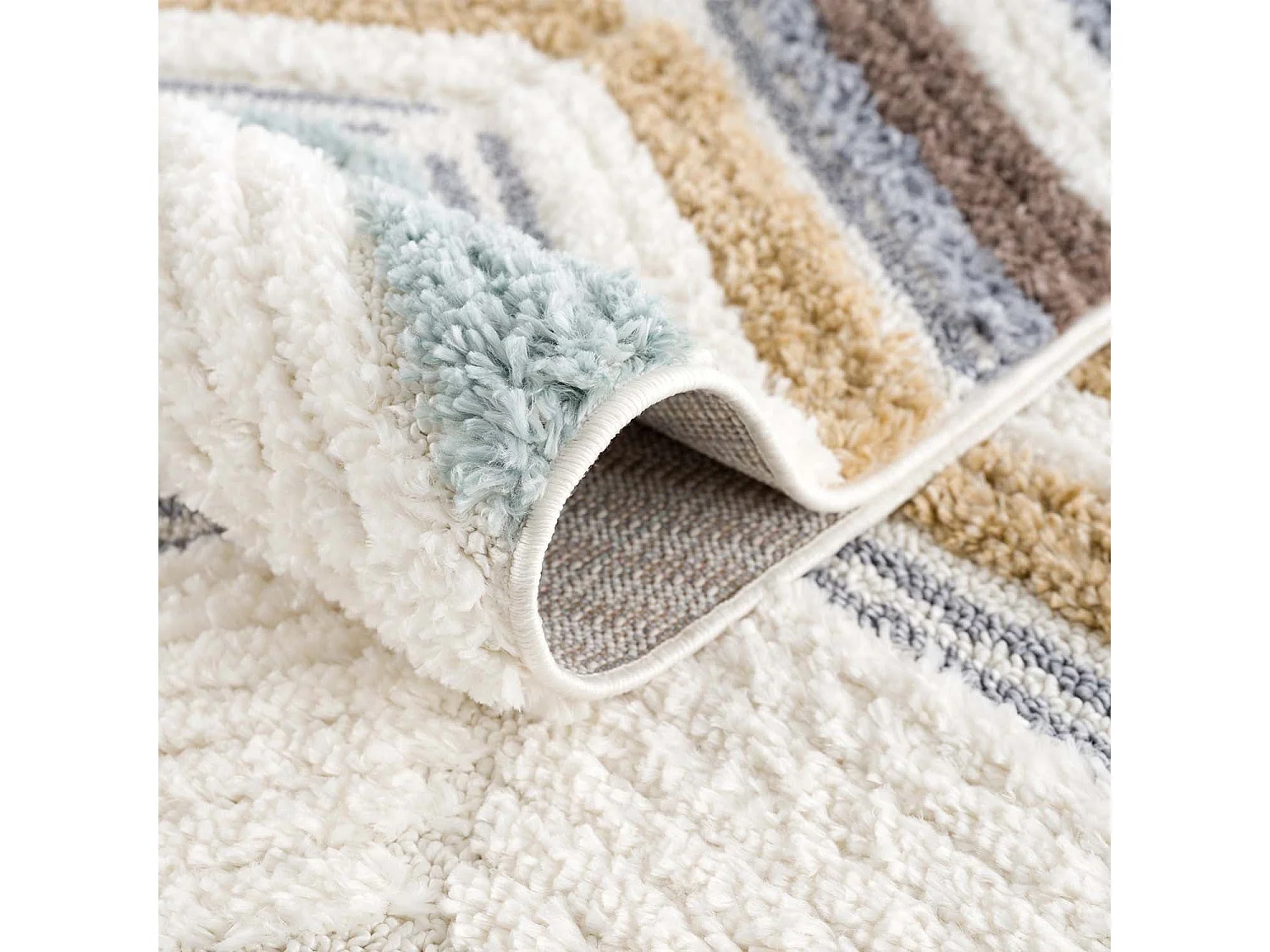 HIPPIE 01 - Tapis à poils longs et relief Multicolore 200x290cm