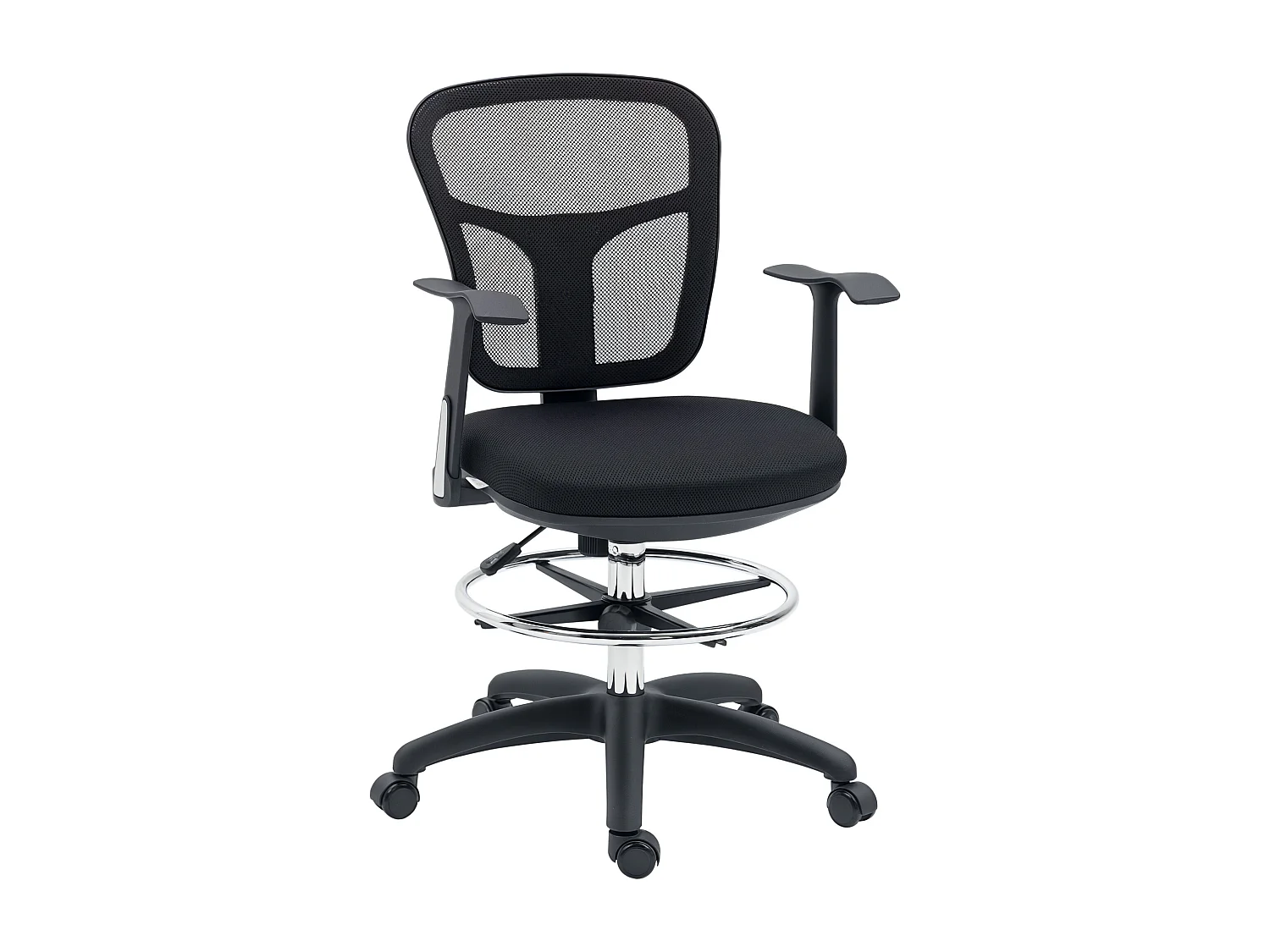 Fauteuil de bureau chaise de bureau assise haute réglable dim. 59L x 59l x 95-115H cm pivotant 360° maille respirante noir