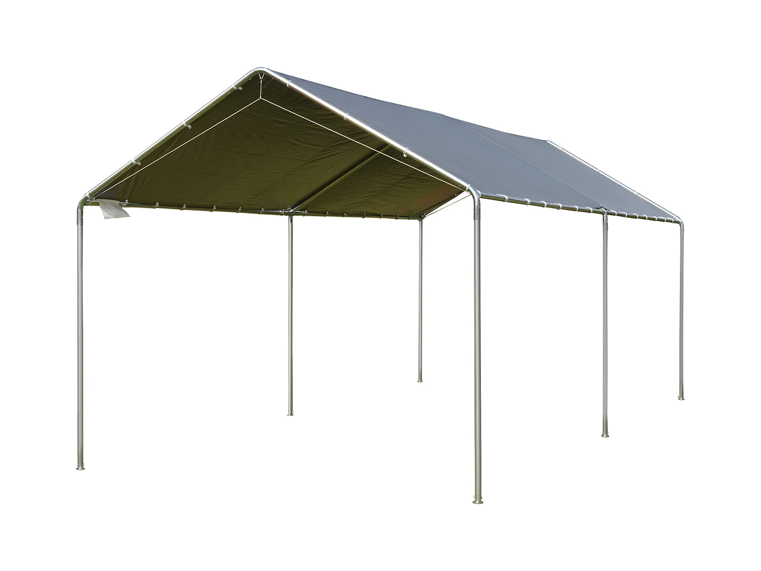 Carport auvent pour voiture 5,95L x 2,90l x 2,60H m acier galvanisé robuste PE haute densité gris
