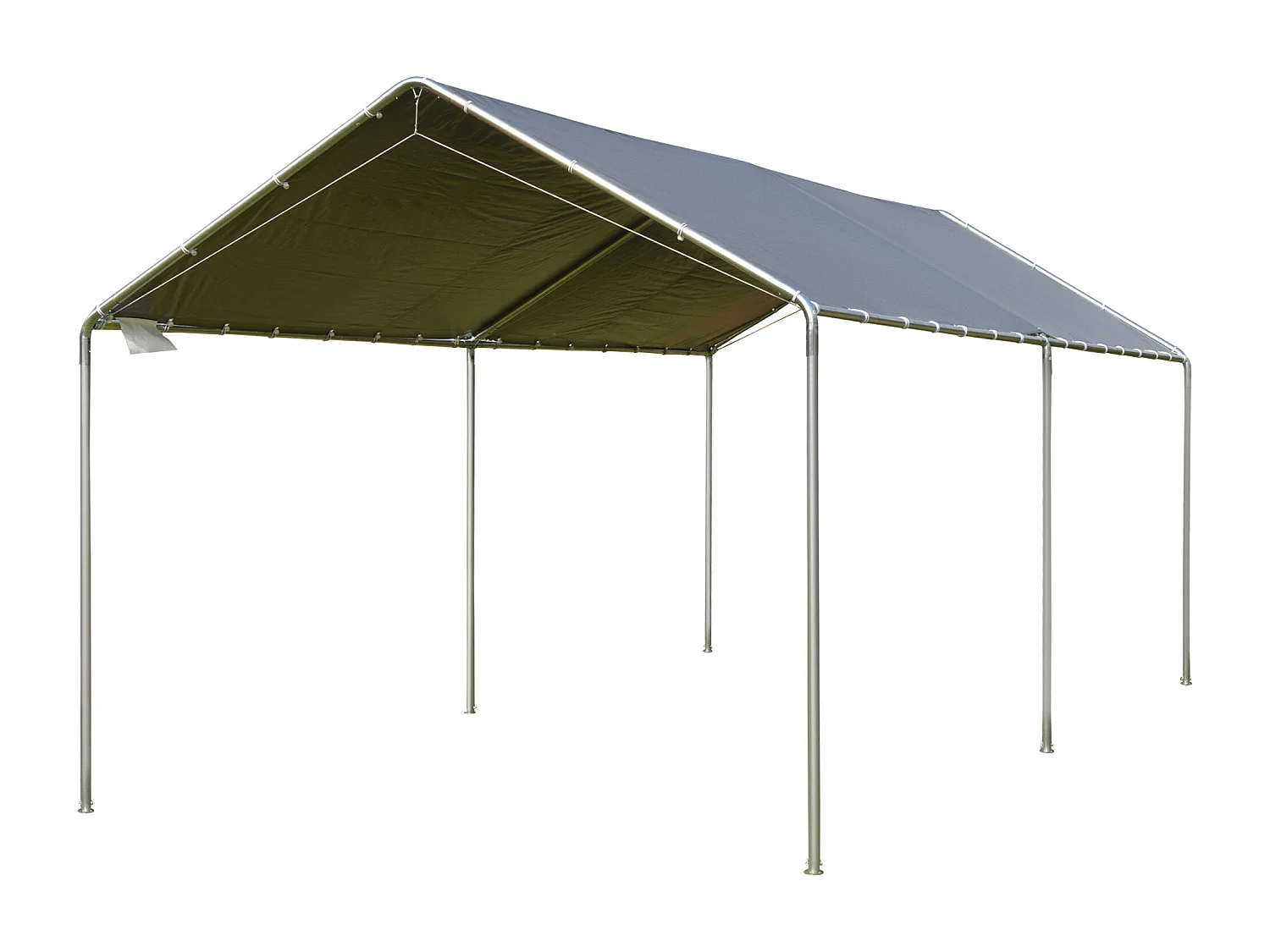 Carport auvent pour voiture 5,95L x 2,90l x 2,60H m acier galvanisé robuste PE haute densité gris