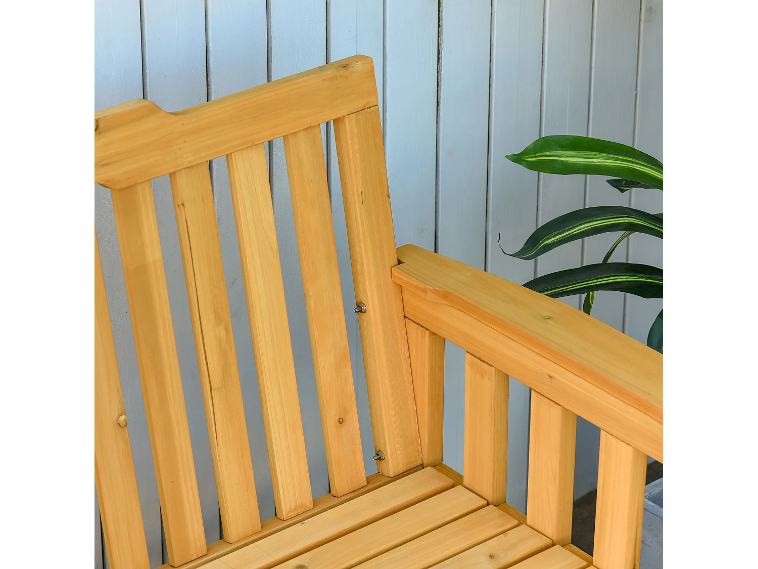 Banc à bascule de jardin 2 places style rural chic bois massif sapin pré-huilé