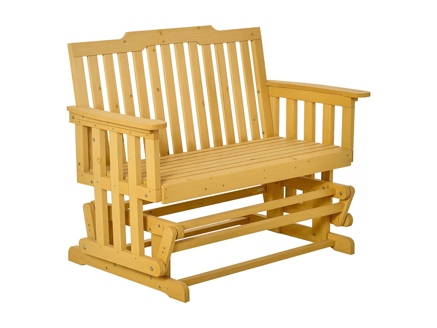 Banc à bascule de jardin 2 places style rural chic bois massif sapin pré-huilé