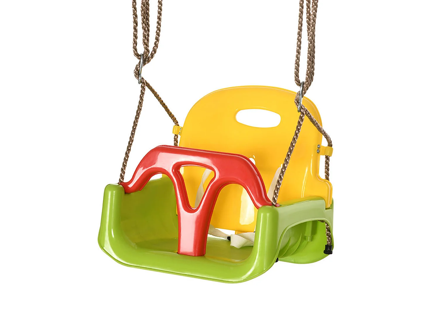 Balançoire siège 3 en 1 évolutif réglable enfant - dossier, barre en T amovibles, ceinture