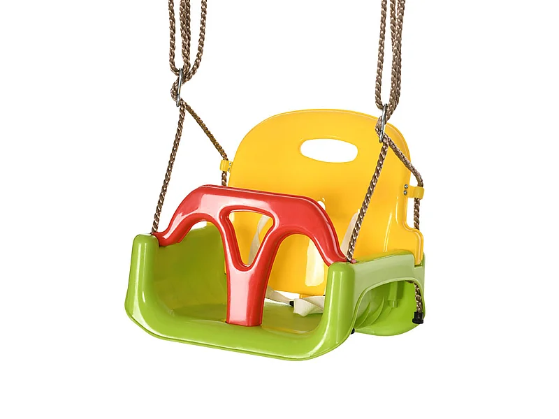 Balançoire siège 3 en 1 évolutif réglable enfant - dossier, barre en T amovibles, ceinture