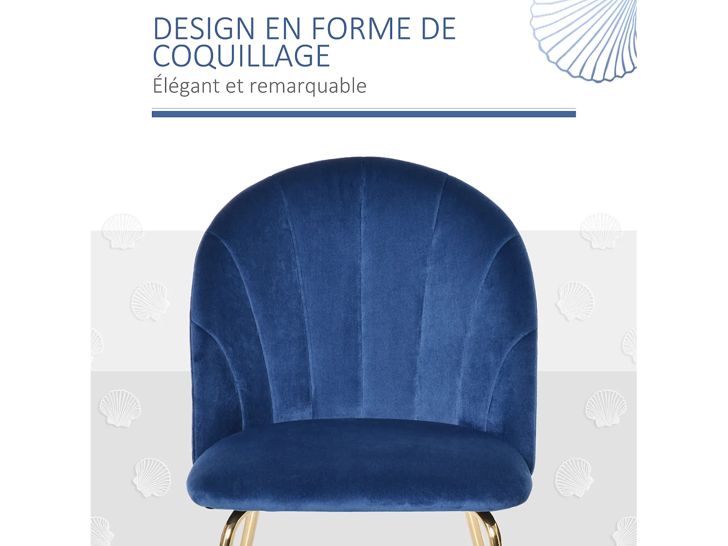 Chaises Made.com Design - Bleues Et Grises, Piétement Doré - Occasion (lot ?)