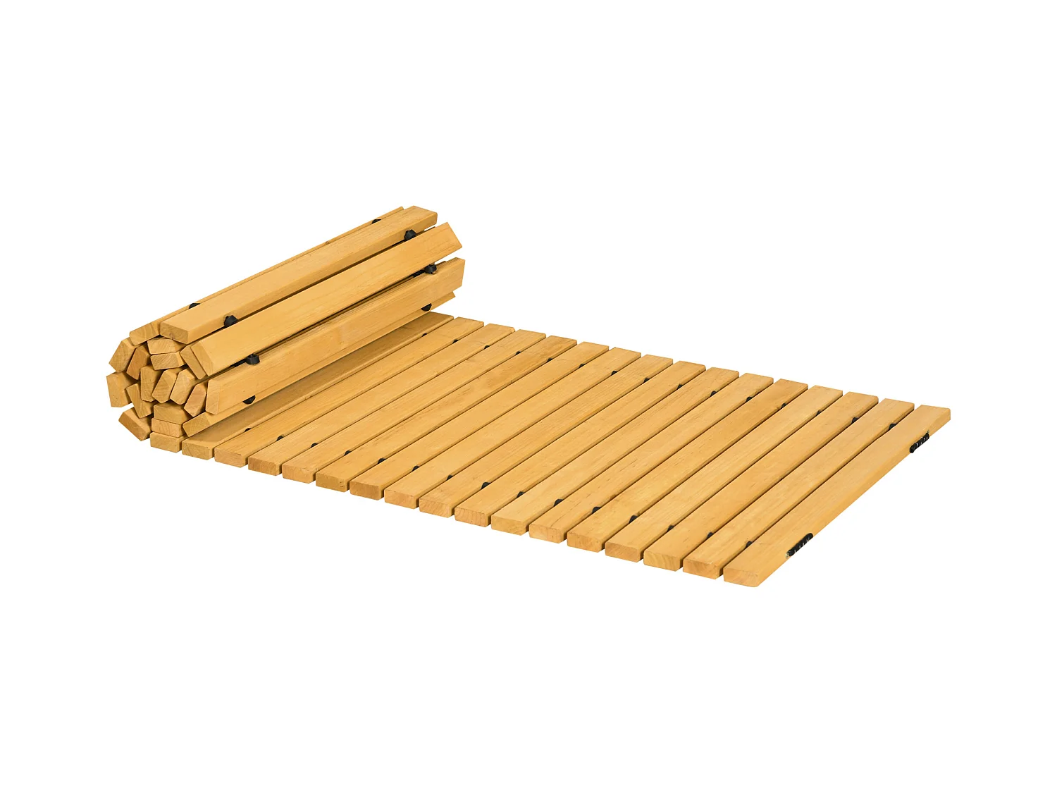 Allée chemin de jardin en lattes de bois enroulable - dim. 185L x 60l x 1,9H cm - bois de sapin pré-huilé