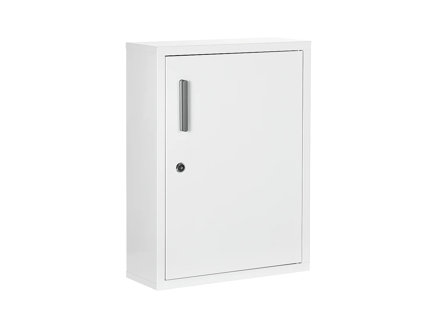 Armoire à pharmacie 2 étagères 3 niv. verrouillables dim. 40L x 15l x 53H cm 2 clés logo croix acier blanc