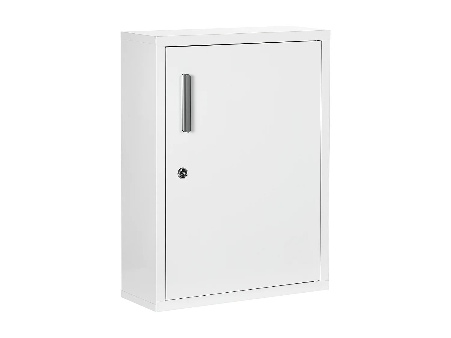Armoire à pharmacie 2 étagères 3 niv. verrouillables dim. 40L x 15l x 53H cm 2 clés logo croix acier blanc