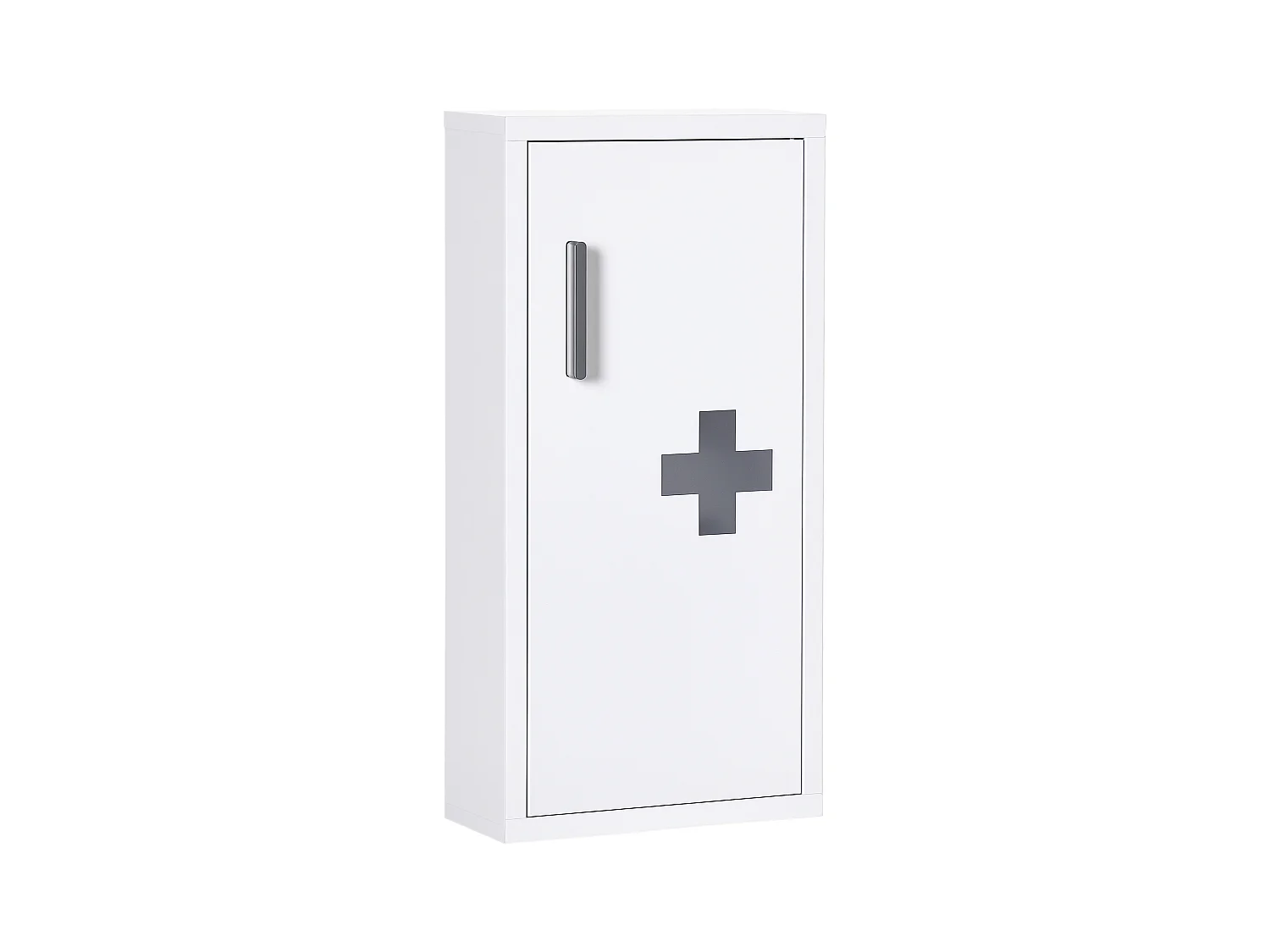 Armoire à pharmacie 2 étagères 3 niveaux dim. 30L x 12l x 60H cm logo croix transparent acier blanc