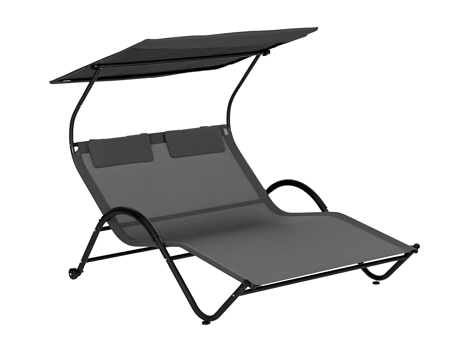 Balancelle de jardin 3 places grand confort toit inclinaison réglable épais coussins polyester acier époxy gris