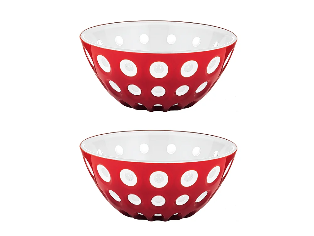 Lot de 2 bols 12 cm Le Murrine rouge et blanc