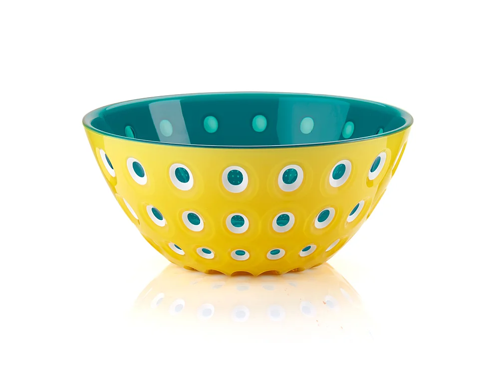 Saladier 25 cm Le Murrine jaune et bleu