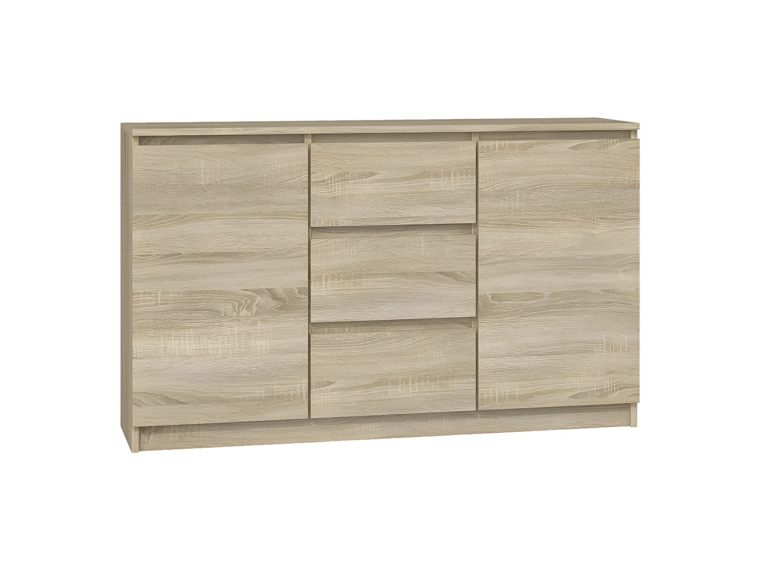 CAZAR | Cassettiera moderna 2 ante + 3 cassetti camera/soggiorno/ufficio | Dimensioni: 75x120x40 | Design minimalista | Mobili funzionali