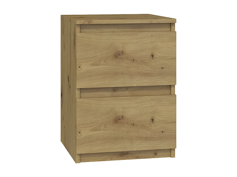 ASTER - Mesita de noche de estilo escandinavo - 30x30x40 cm - Mesita de noche con 2 cajones - Muebles de dormitorio