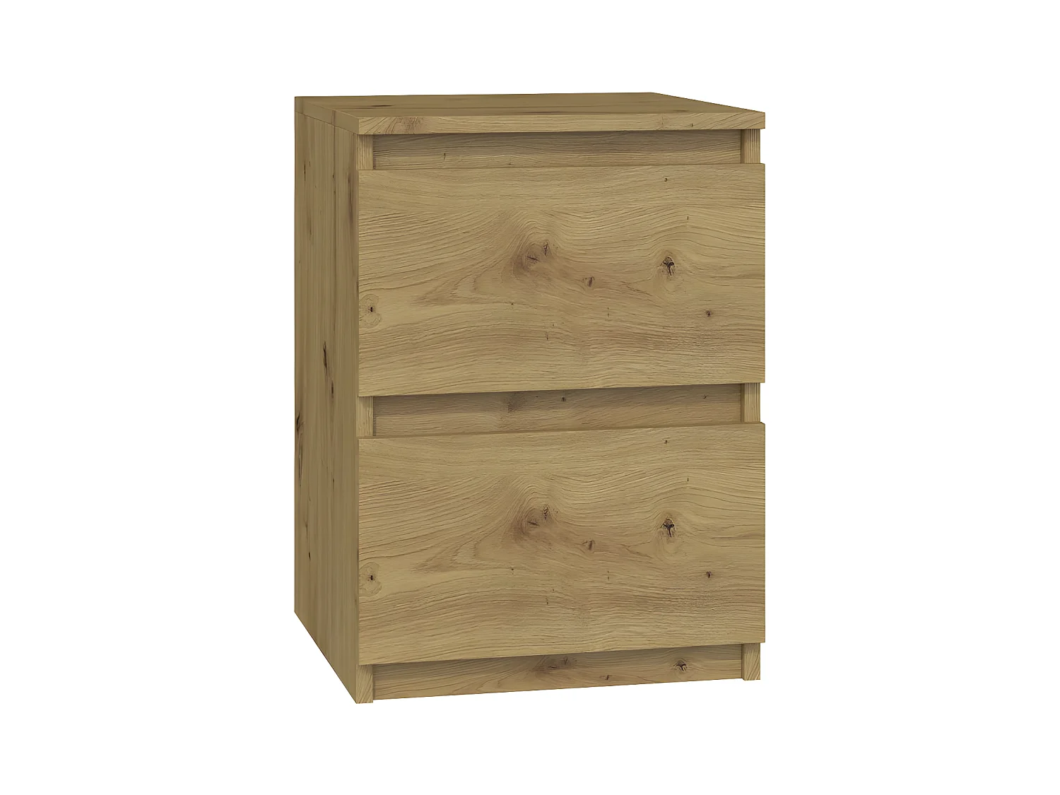 ASTER - Mesita de noche de estilo escandinavo - 30x30x40 cm - Mesita de noche con 2 cajones - Muebles de dormitorio