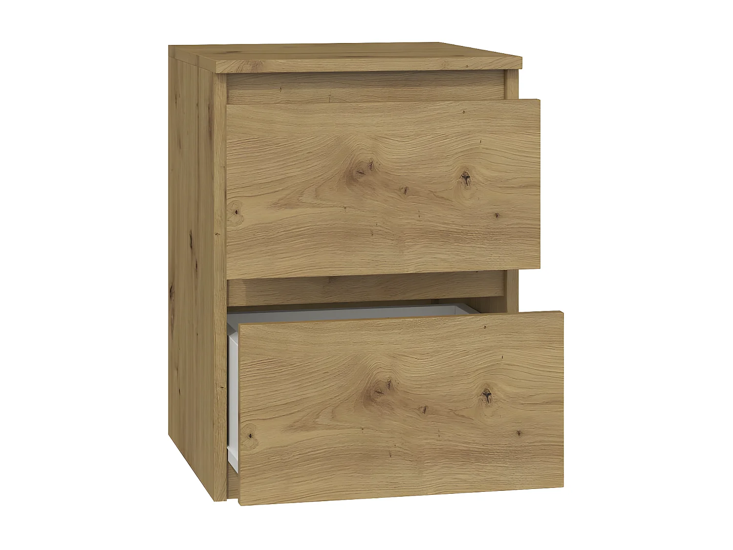 ASTER - Mesita de noche de estilo escandinavo - 30x30x40 cm - Mesita de noche con 2 cajones - Muebles de dormitorio