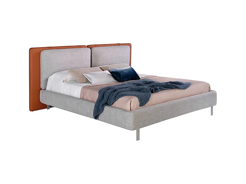 Letto in tessuto ed ecopelle con gambe in acciaio   7123 ANGEL CERDA