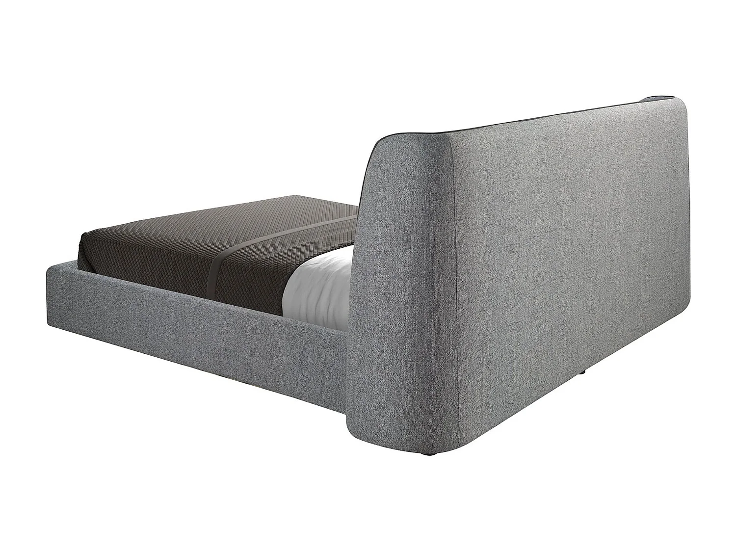 Bruin eco-lederen bed met grijze stof 7123 ANGEL CERDA