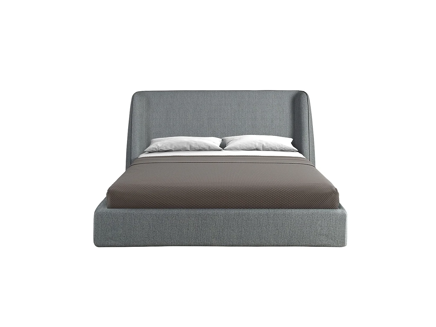 Braunes Ökolederbett mit grauem Stoff 7123 ANGEL CERDA