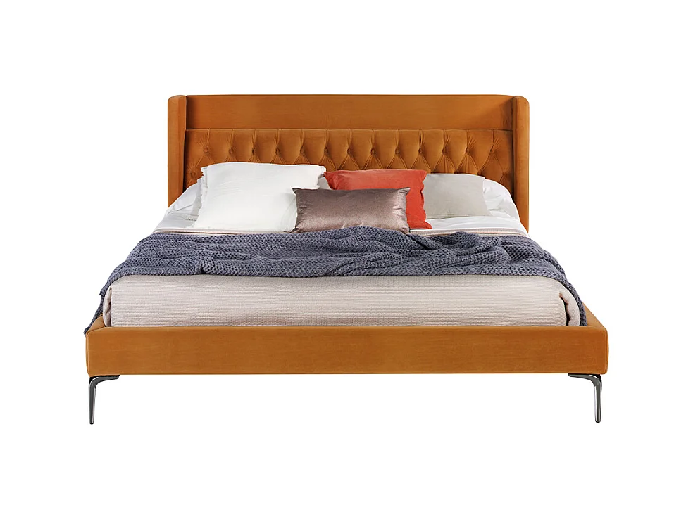 Gestoffeerd bed met fluwelen bekledingsstof 7124 ANGEL CERDA