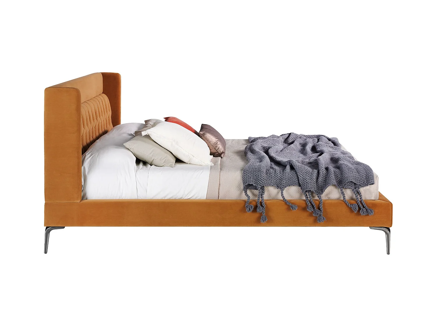 Gestoffeerd bed met fluwelen bekledingsstof 7124 ANGEL CERDA