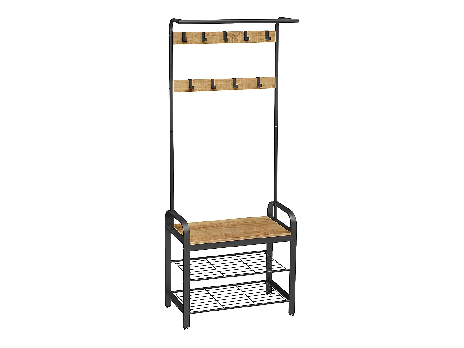 MOREN - Porte-manteaux avec banc style moderne couloir - 72x33.7x183 cm - Meuble d'entrée