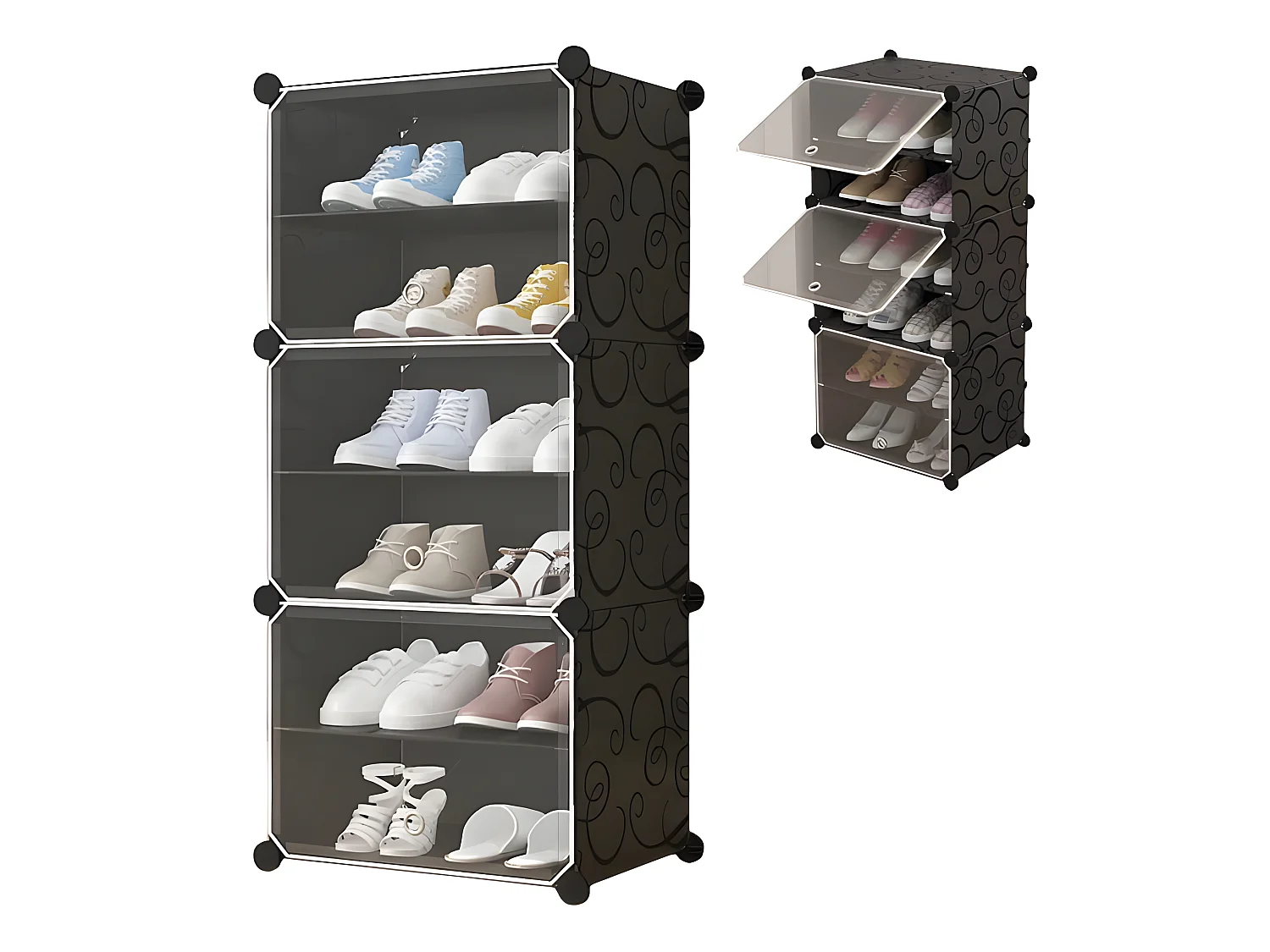 MOWIKO - Zapatero recibidor en Estilo Moderno - 96x44x31 cm - 6 cajones - Modular
