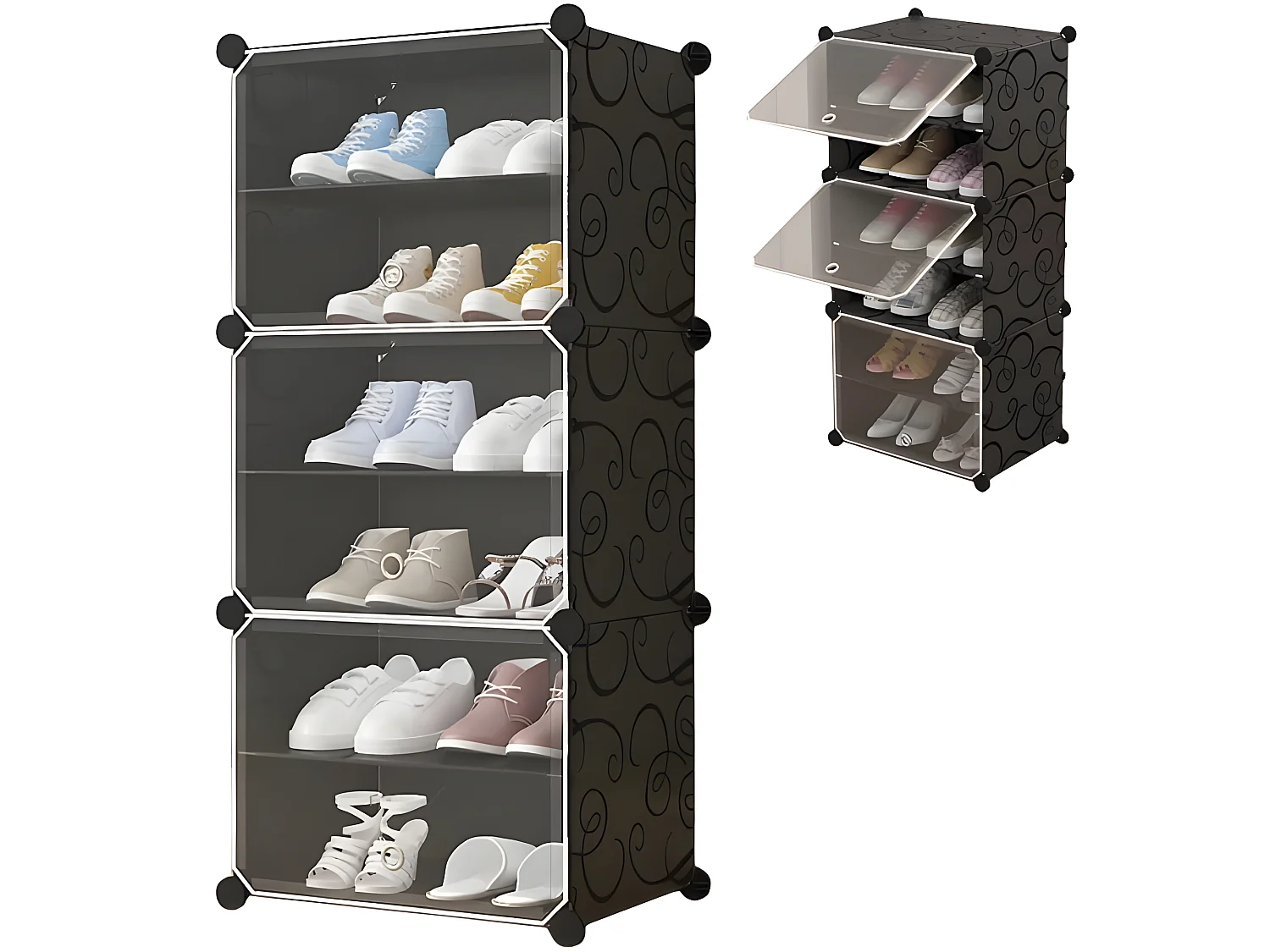 MOWIKO - Zapatero recibidor en Estilo Moderno - 96x44x31 cm - 6 cajones - Modular