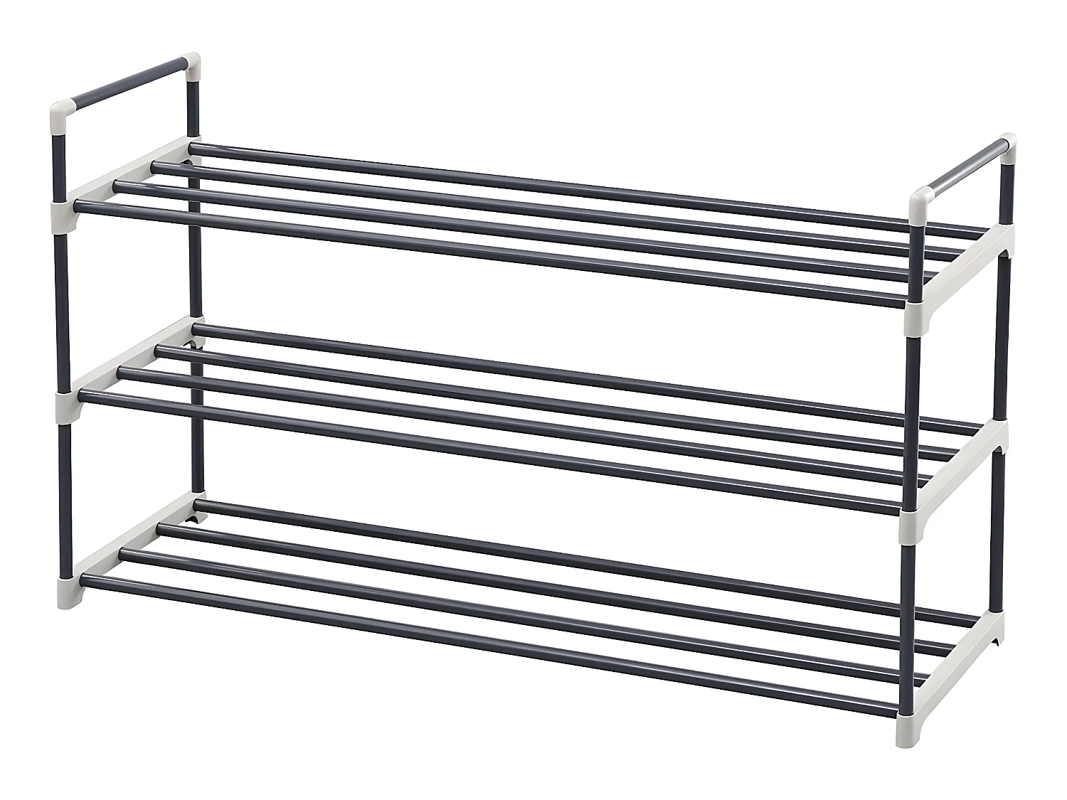 BROCK - Meuble à chaussures style industriel couloir - 92x30x54 - 3 tablettes - Meuble d'entrée