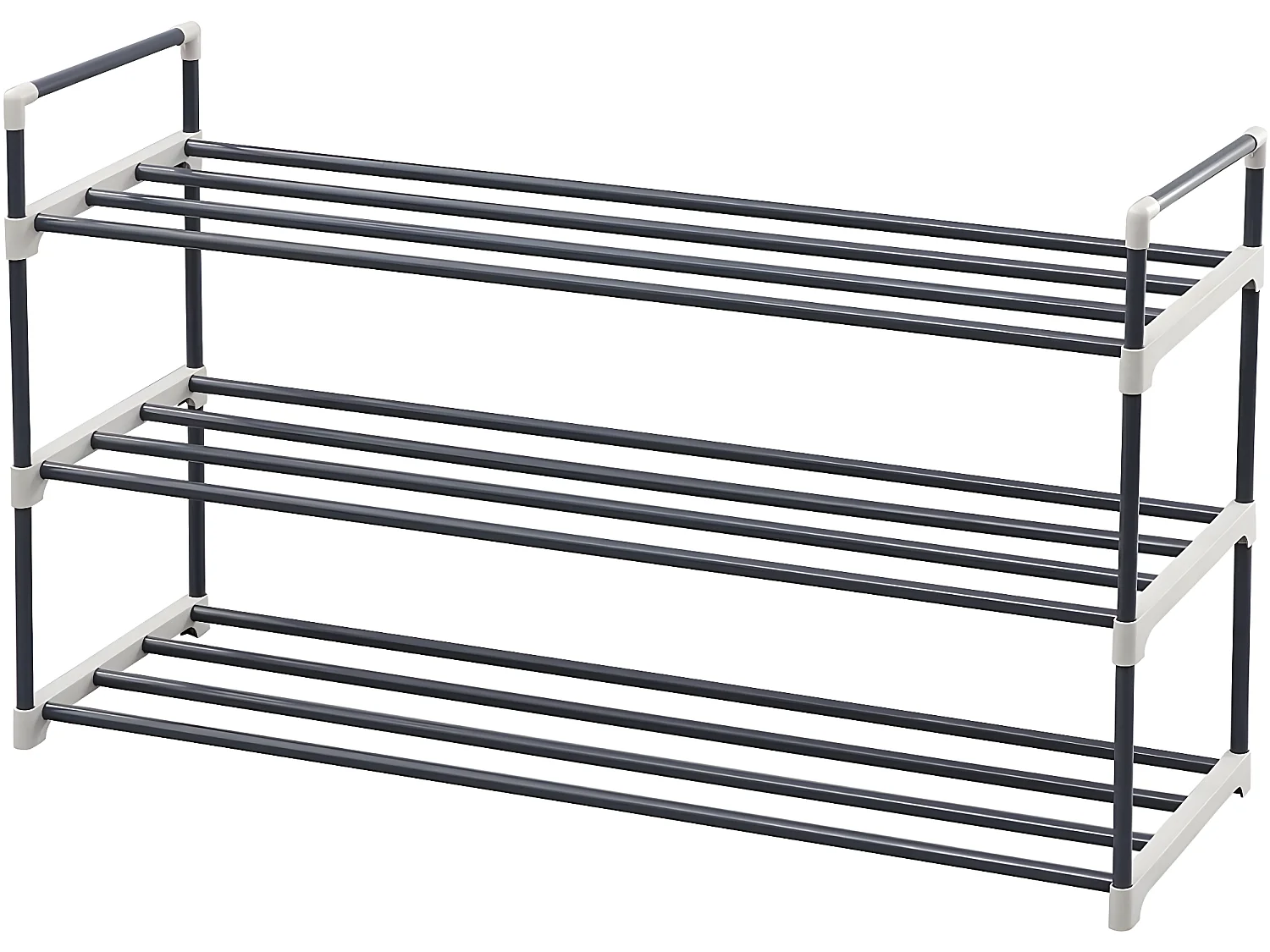 BROCK - Meuble à chaussures style industriel couloir - 92x30x54 - 3 tablettes - Meuble d'entrée