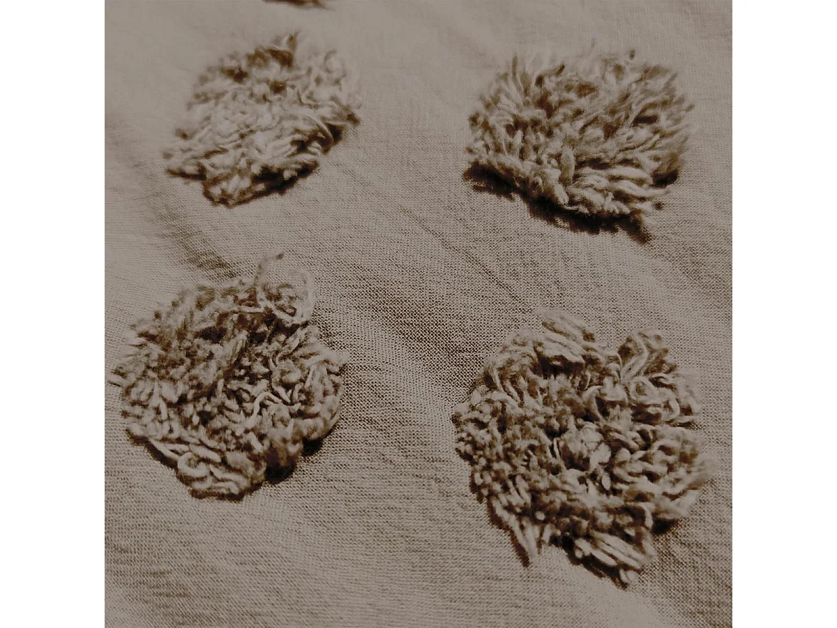 Parure de lit 2 Personnes 240 x 220 cm Housse de couette avec 2 taies en Coton lavé Gris et tufté