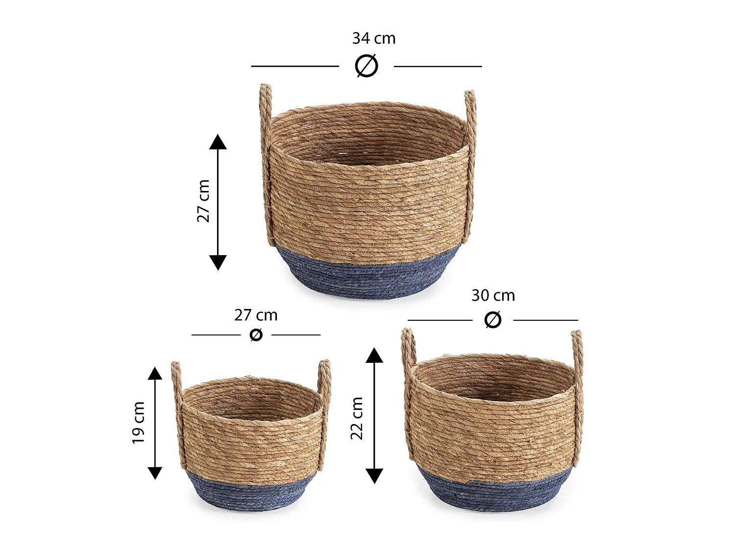 Aufbewahrungskörbe Iria 3er-set
