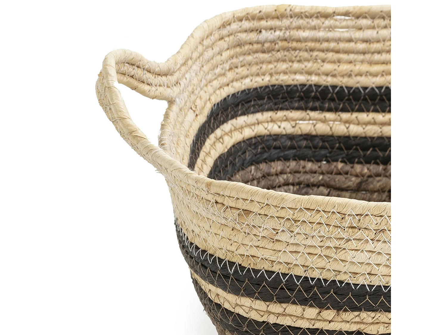 Set de 3 paniers Luar fibre naturelle et papier, marron/beige