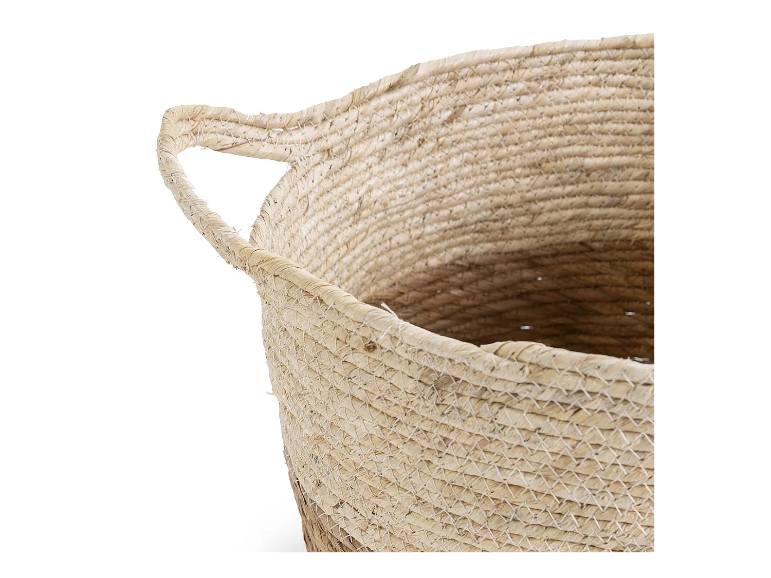 Set van 3 Brais natuurlijke vezelmanden met handvatten, wit/natuurlijk