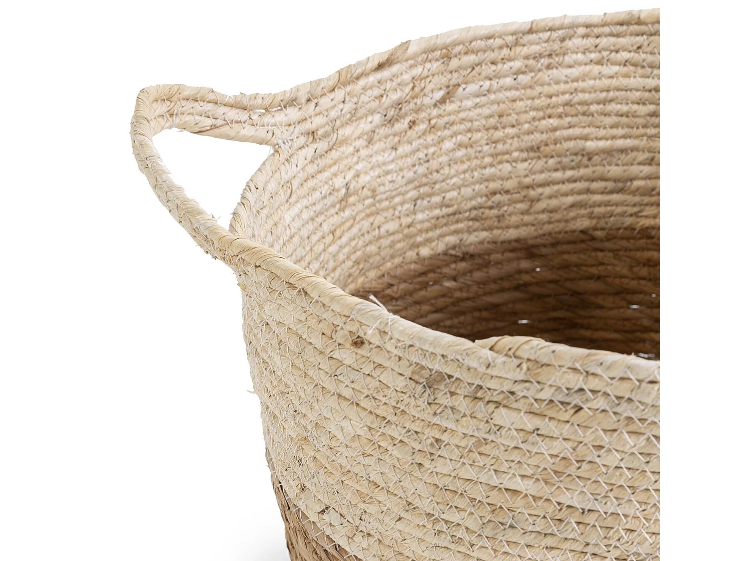 Set de 3 paniers Brais fibre naturelle, blanc/naturel