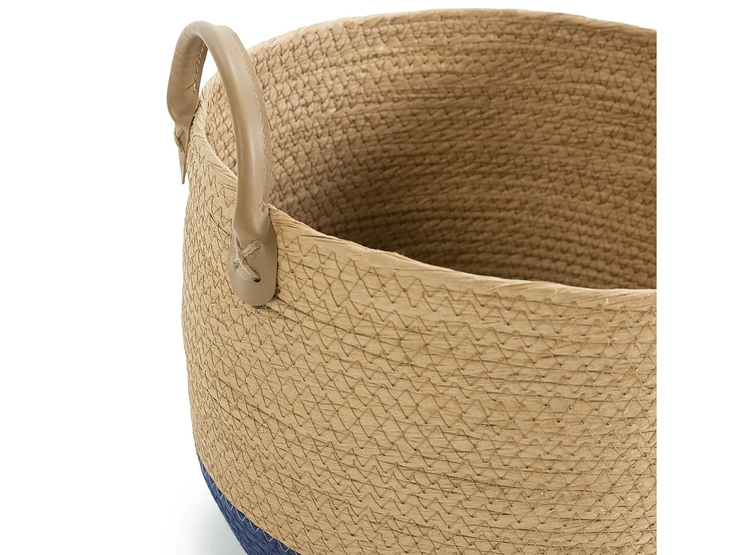 Set de 3 paniers Tecla fibre naturelle, bleu/naturel