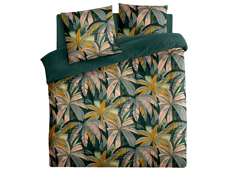 Parure de lit 2 Personnes 240 x 220 cm Housse de couette avec 2 taies Imprimé Laguna