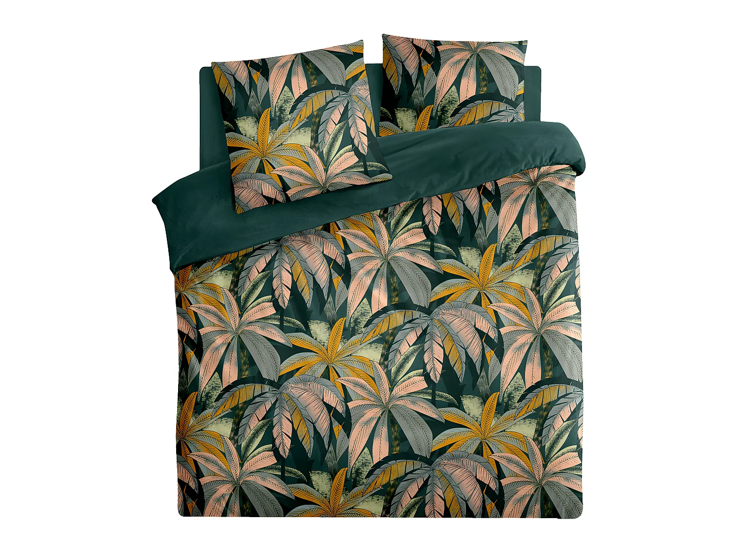 Parure de lit 2 Personnes 240 x 220 cm Housse de couette avec 2 taies Imprimé Laguna