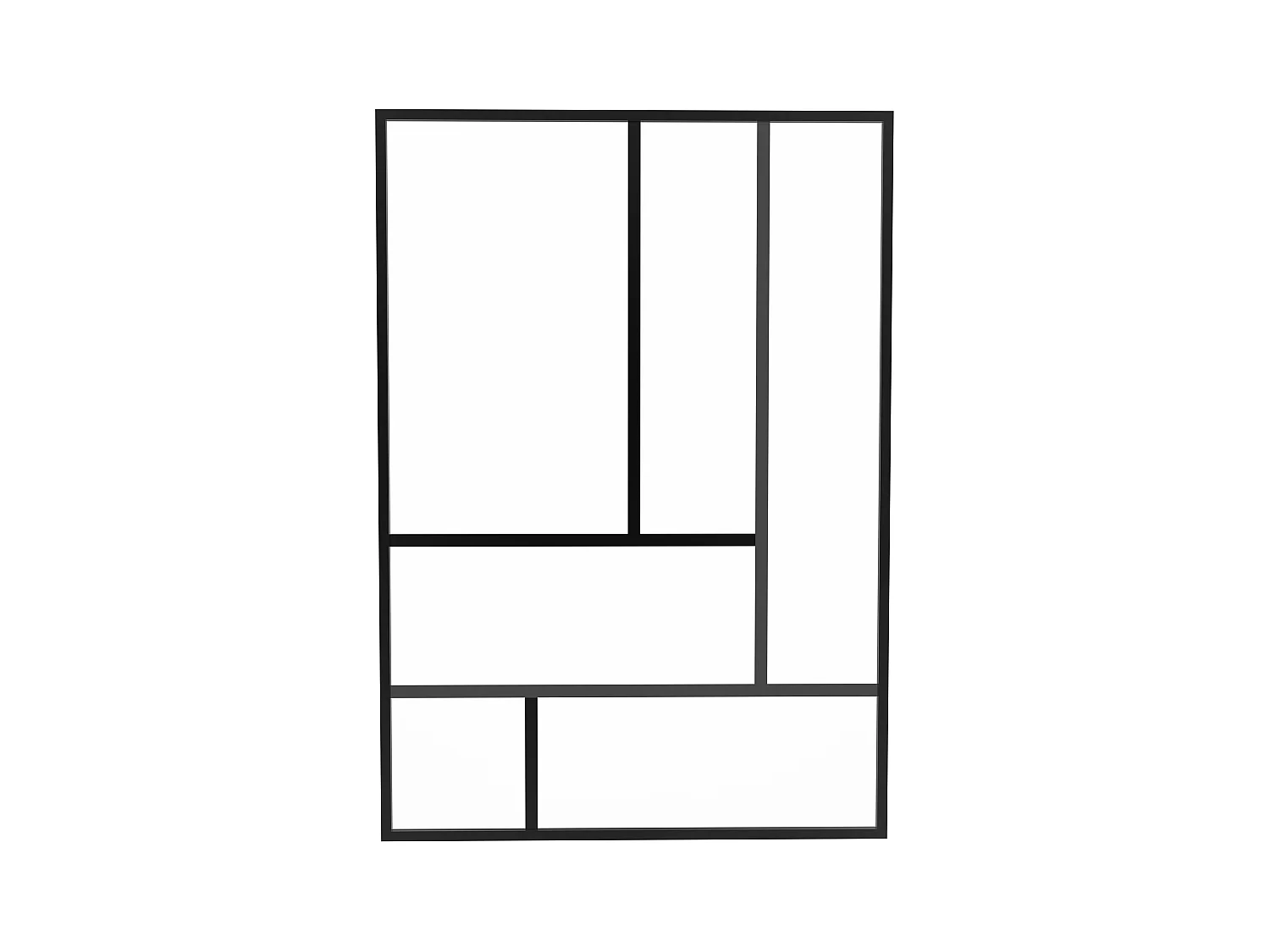 Atelier-Glaswand Design - thermolackiertes Aluminium - 150 x 105 cm - Schwarz - ARTENA