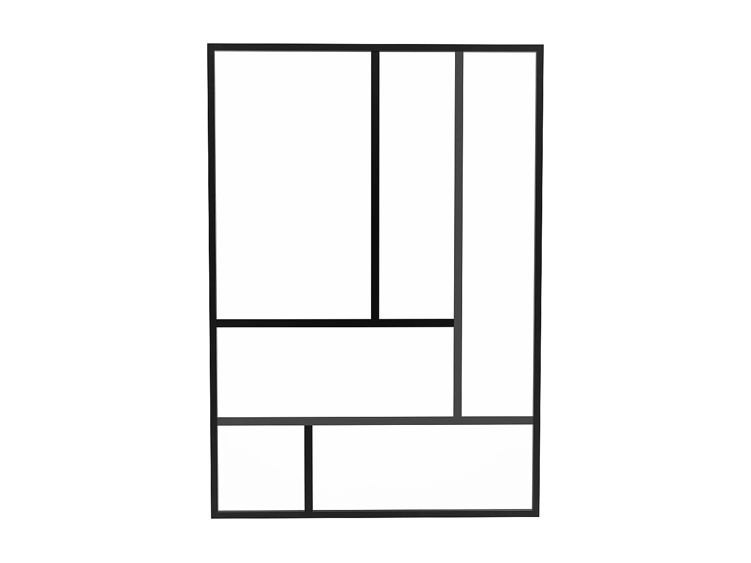 Glazen designbinnenraam van gepoederlakt aluminium 150 x 105 cm – Zwart – ARTENA