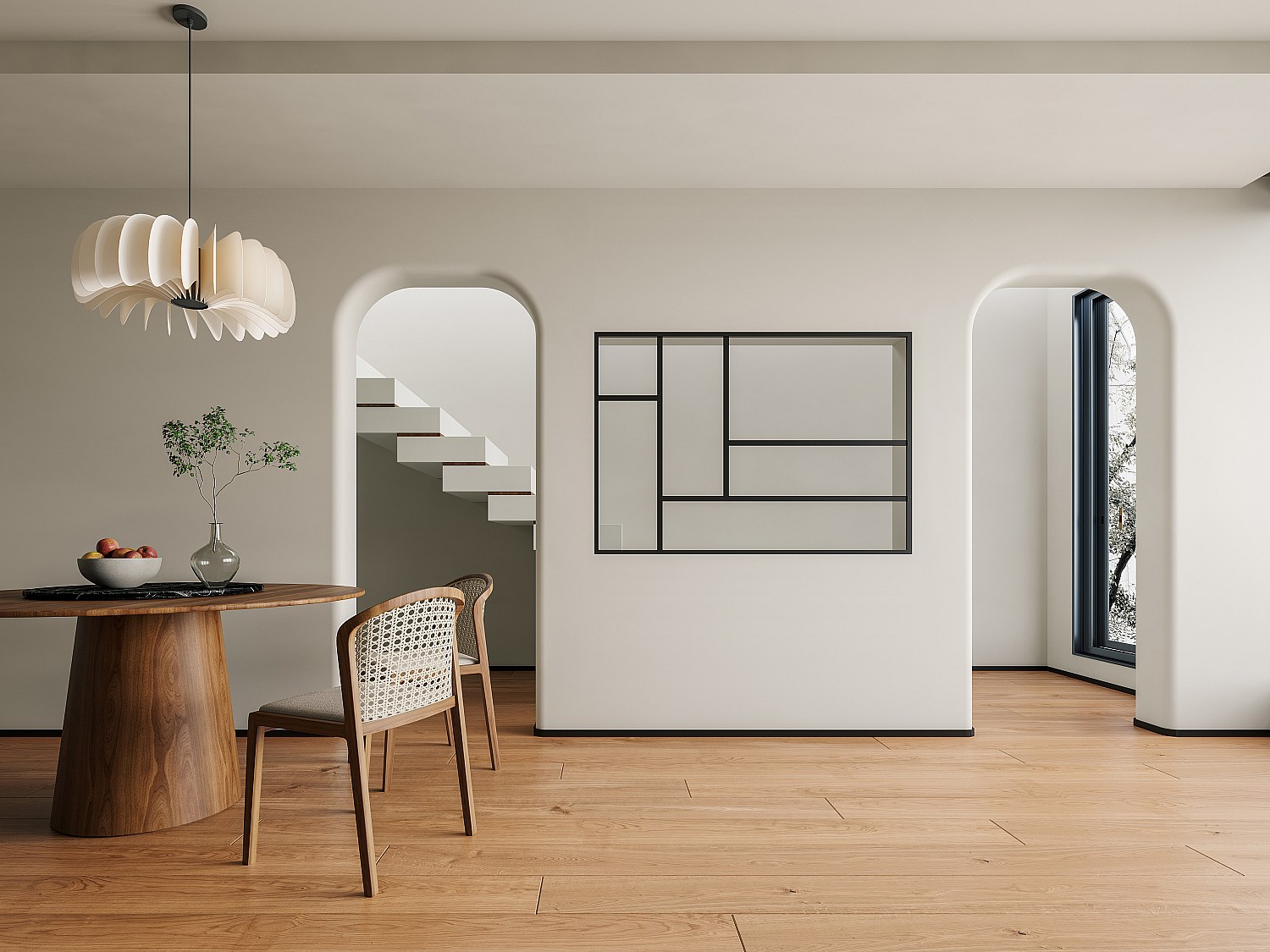 Vente-unique Atelier-Glaswand Design 150x105 Cm - Pulverbeschichtetes Aluminium - Schwarz - Artena