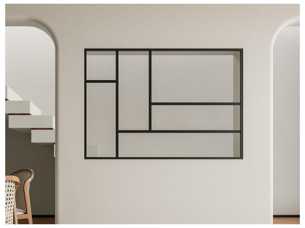 Verrière atelier design en aluminium thermolaqué 150x105 cm - Noir - ARTENA