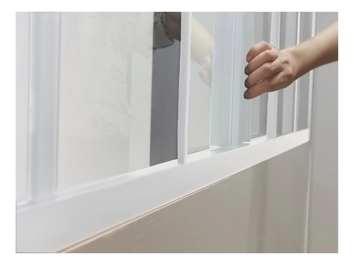 Verrière coulissante en aluminium thermolaqué blanc 180x105 cm - RAVENA