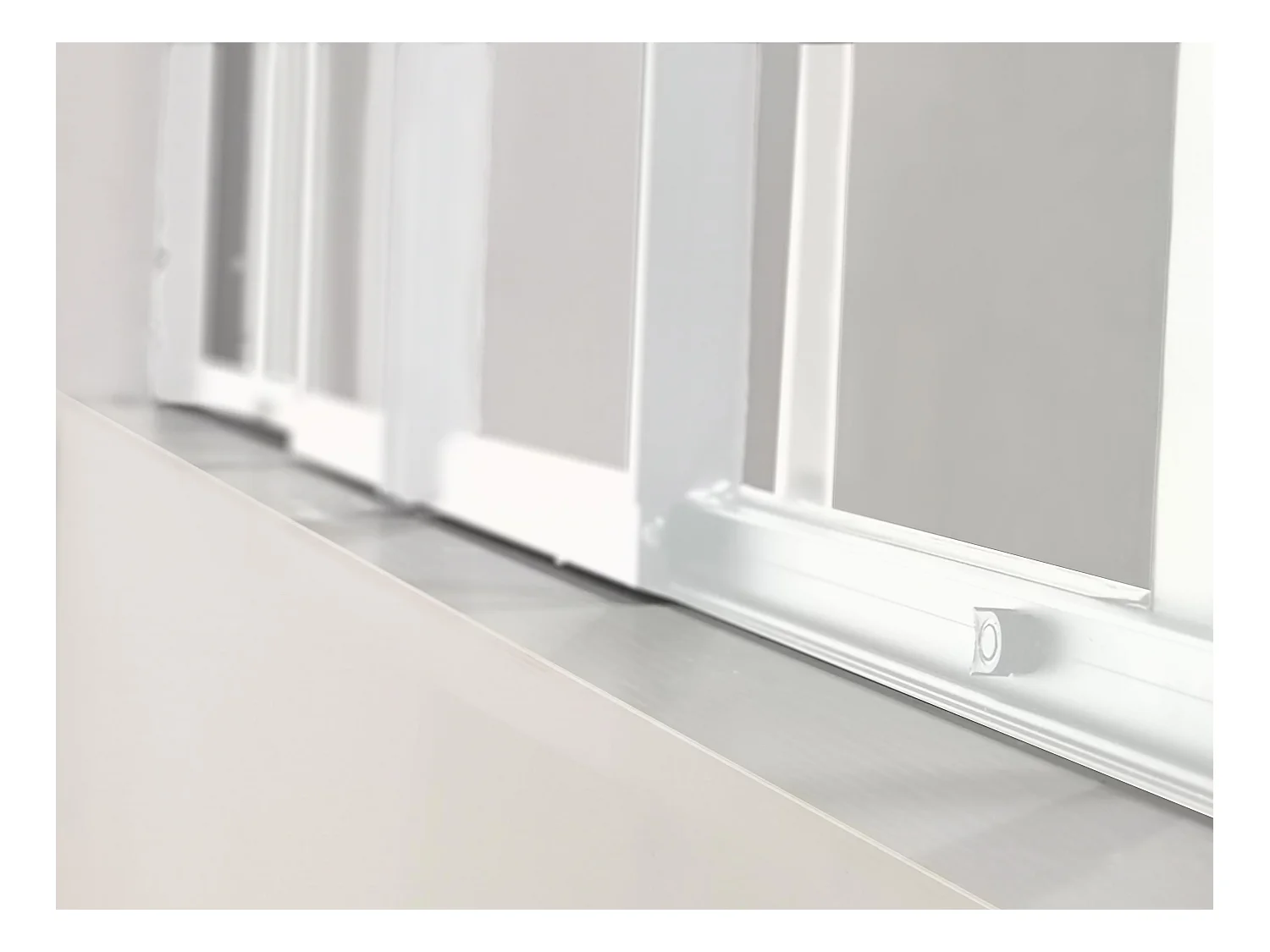 Schiebeglaswand - 180 x 105 cm - thermolackiertes Aluminium - Weiß - RAVENA