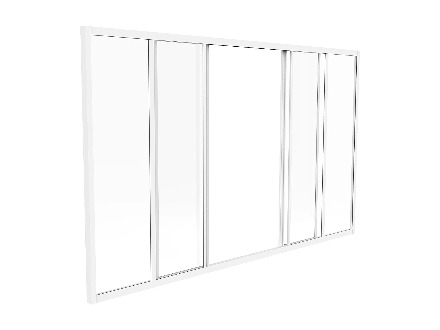 Skyvevindu i pulverlakkert hvitt aluminium 180x105 cm - RAVENA
