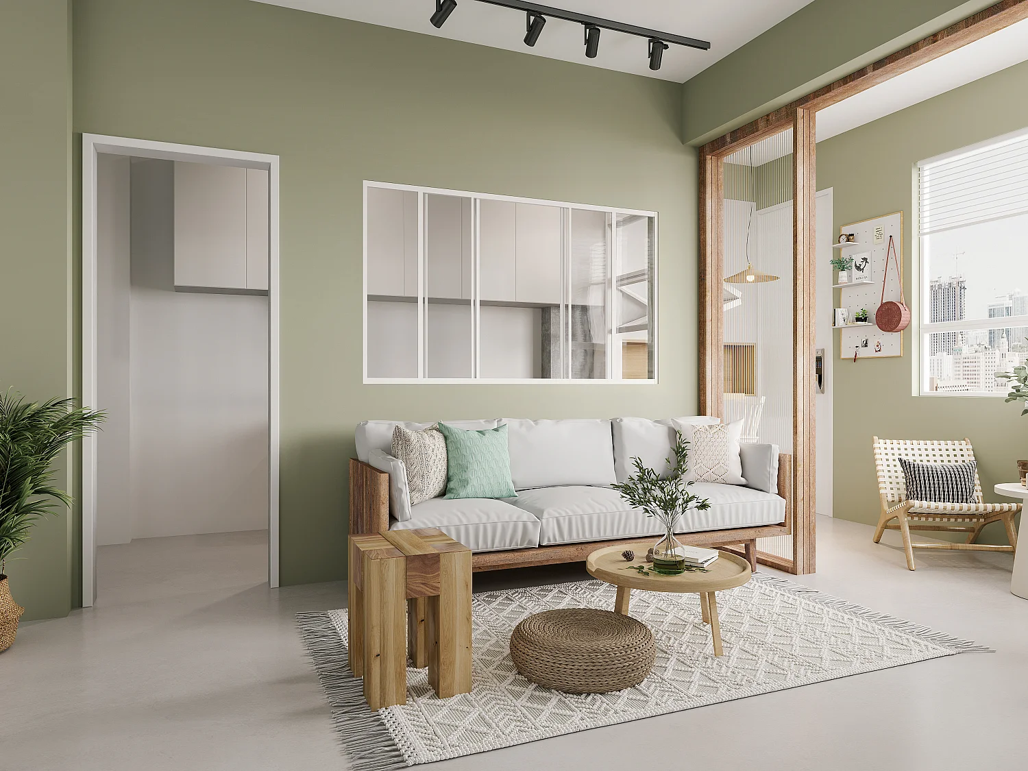 Skyvevindu i pulverlakkert hvitt aluminium 180x105 cm - RAVENA