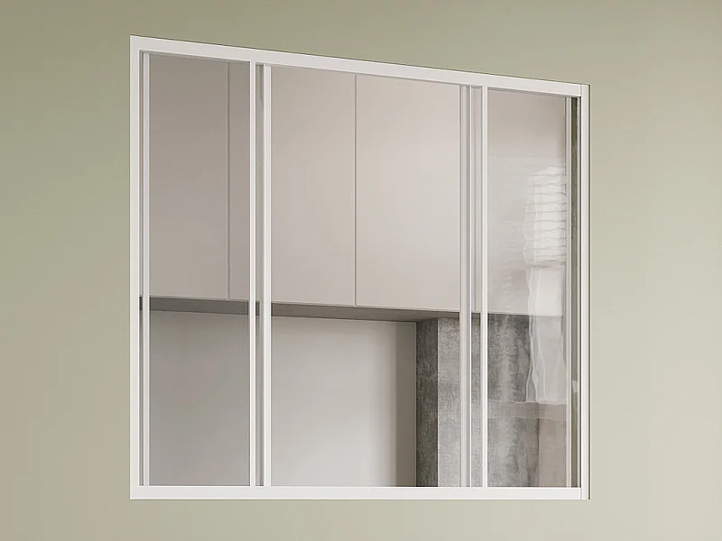 Divisória de correr alumínio termolacado branco 120x105 cm - RAVENA