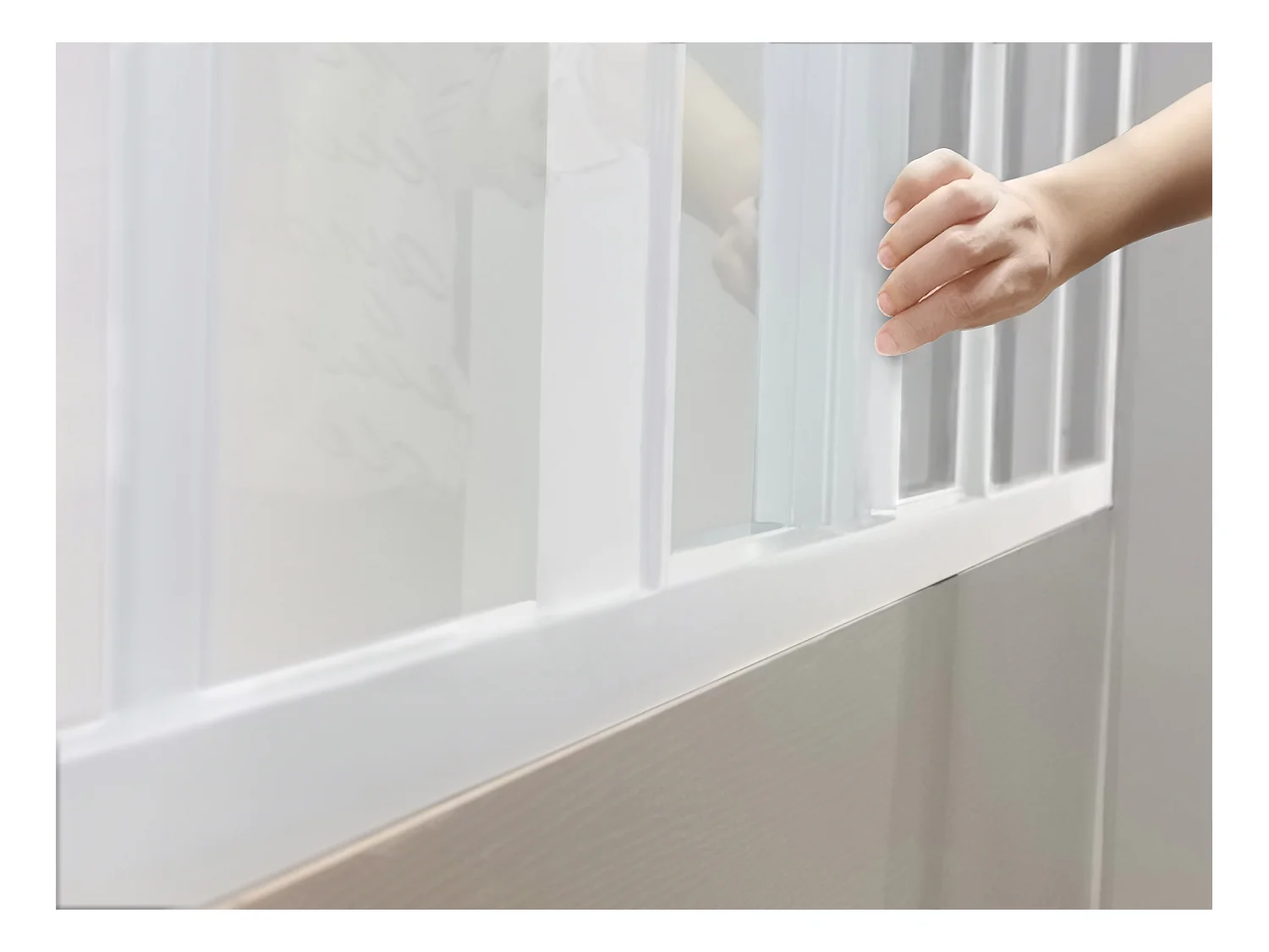 Cristalera corredera de aluminio blanco lacado 120x105 cm - RAVENA