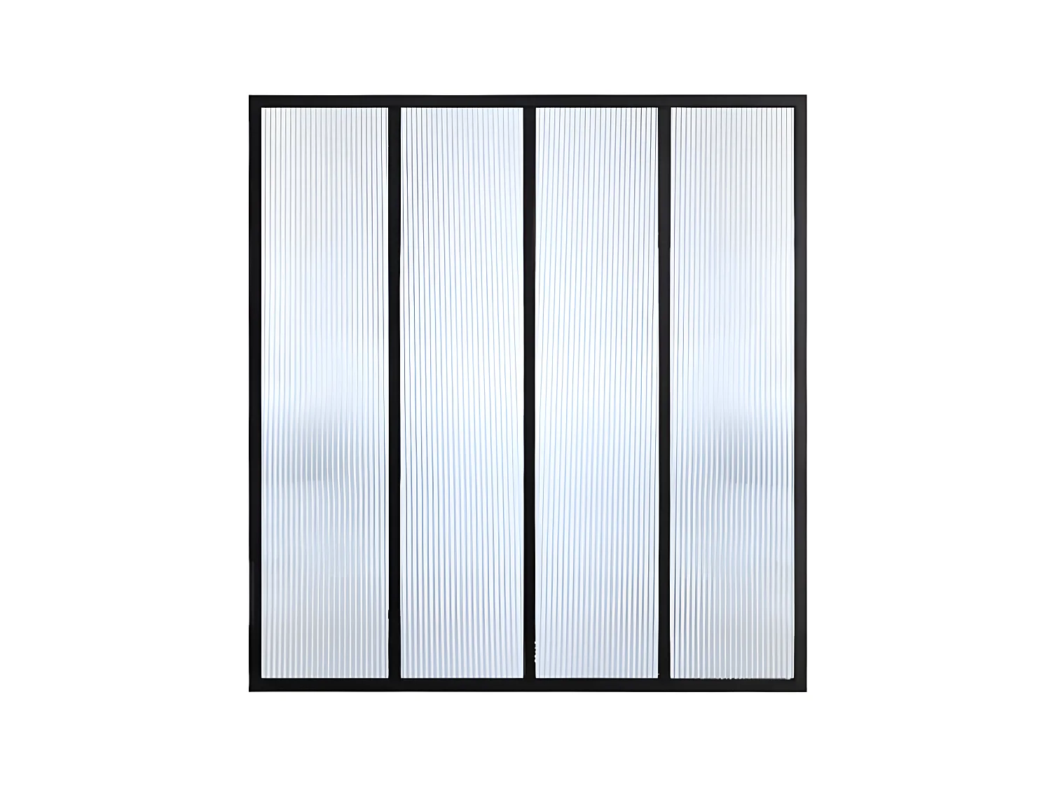 Cristalera atelier de aluminio termolacado y vidrio templado texturizado 120x105 cm - Negro - VIETRA