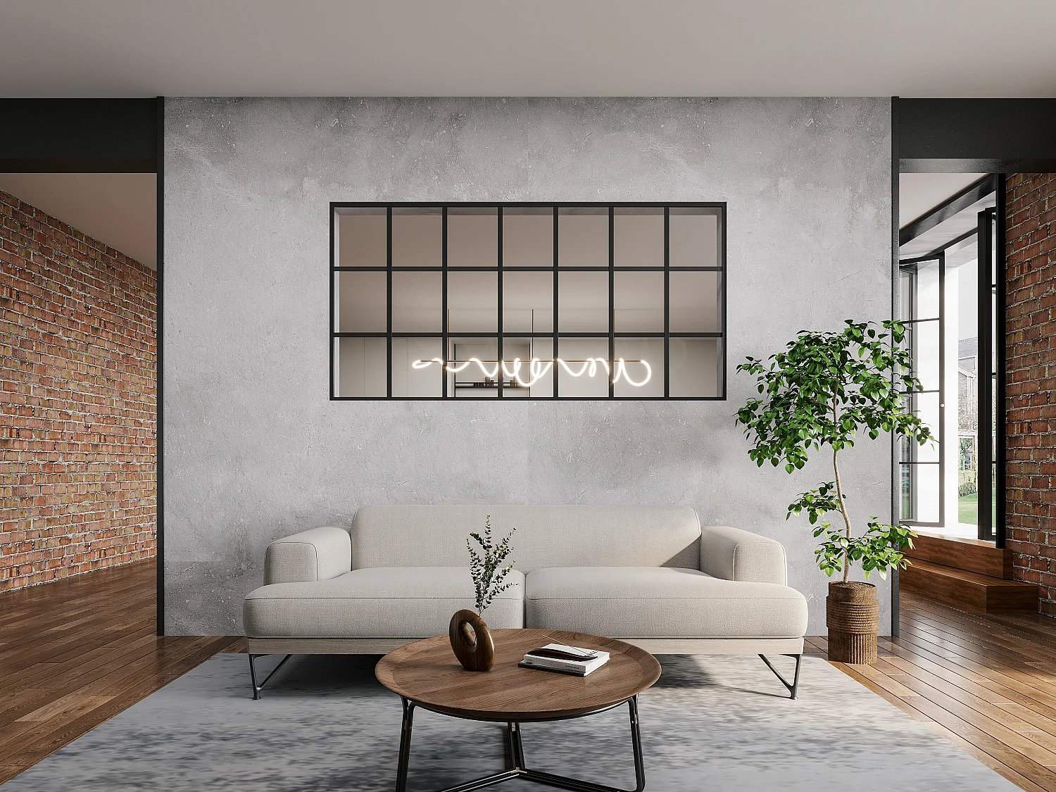 Glaswand im Orangeriestil - thermolackiertes Aluminium - 210 x 105 cm - Schwarz - ORANSA